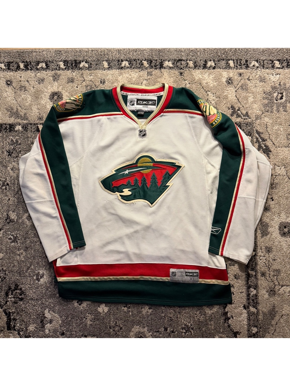 Reebok Minnesota Wild NHL Hockey Jersey Size XL White Green